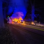 Tczew - Tragedia na DW 230. Kierowca zginął w płomieniach
