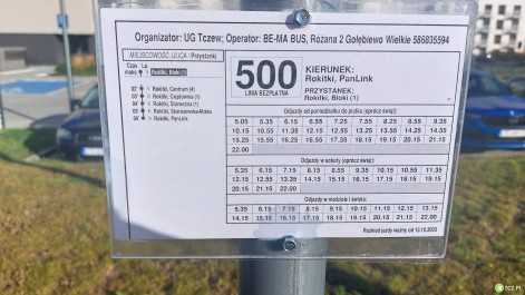 Tczew - Gminna komunikacja od lutego. Linia 500 przestanie być darmowa?