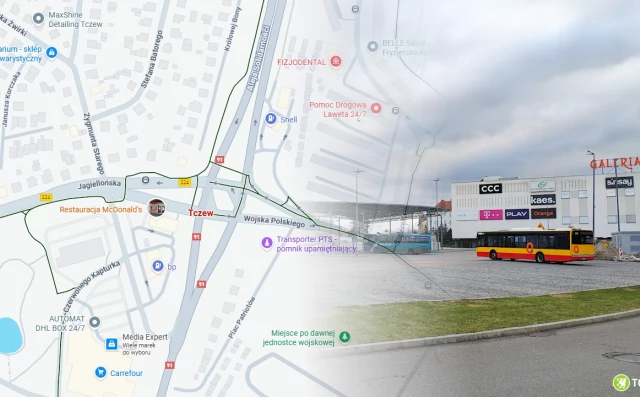 Tczew - Rozkład jazdy miejskich autobusów w Google Maps