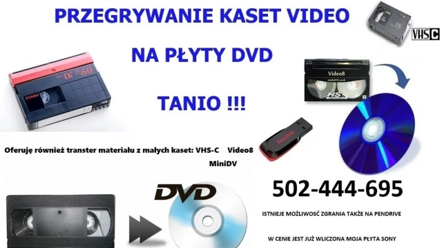 Tczew - Przegrywanie kaset VHS na płytę i pendrive TANIO