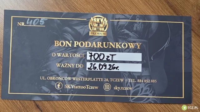Tczew - Sky Tattoo Tczew bon podarunkowy na 700 zł
