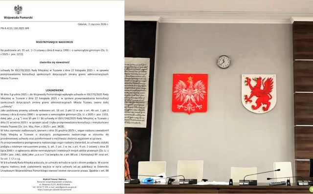 Tczew - Wojewoda unieważniła uchwałę ws. konsultacji o poszerzenie granic. W czwartek nadzwyczajna sesja