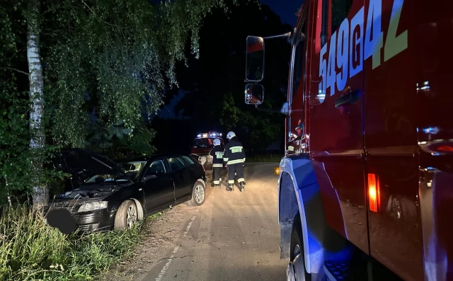 Tczew - Trzy osoby poszkodowane po uderzeniu w drzewo
