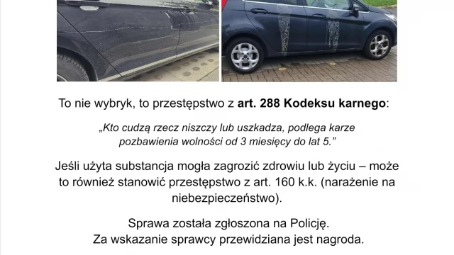 Tczew - Ktoś niszczy auta na Suchostrzygach