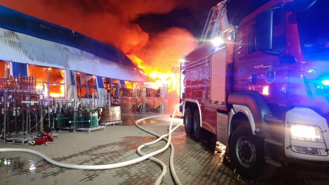 Tczew - Pożar pod Pruszczem - zamknięta dk 91