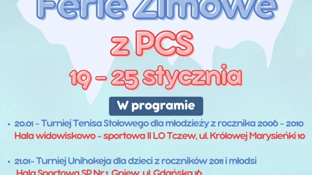 Tczew - Ferie sportowe z Powiatowym Centrum Sportu w Tczewie