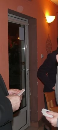 Adam Kucharek i Marzena Mrozek podczas spotkania opłatkowego członków nowego koła
