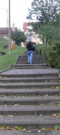 Osoby na wózku raczej tych schodów nie sforsują