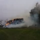 Tczew - Płonął stóg - niebezpiecznie blisko lasu