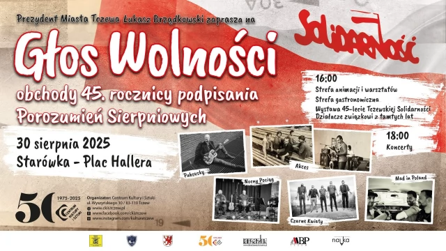 Tczew - Głos Wolności - obchody 45. rocznicy podpisania Porozumień Sierpniowych