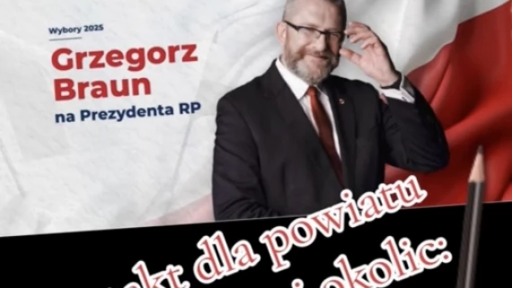 Tczew - Powieś baner Brauna - wybierz Polskę !