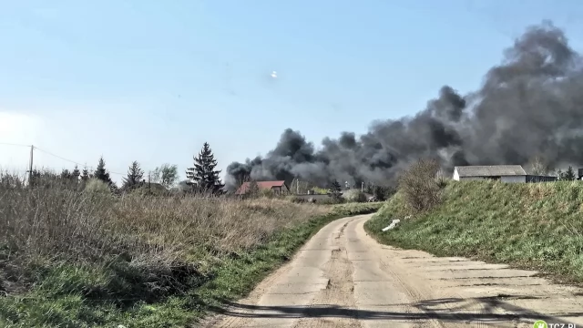 Tczew - Wielki pożar stodoły, płoną sąsiednie budynki