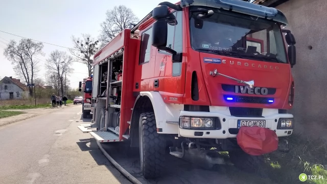 Tczew - Wielki pożar stodoły, płoną sąsiednie budynki