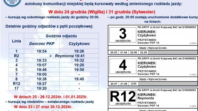 Tczew - Sprawdź, jak w okresie świątecznym pojadą autobusy