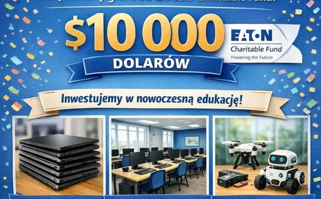 Tczew - Tczewski Eaton ponownie wspiera. 10 tys. dolarów dla II LO