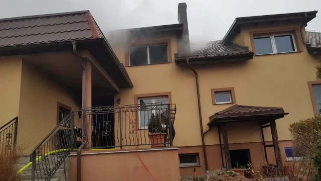 Tczew - Gniszewo. Pożar domu jednorodzinnego