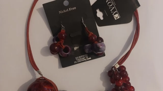 Tczew - Wisior, korale i kolczyki - ręczna robota