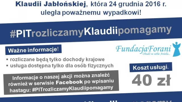Tczew - Akcja charytatywna w Gniewie "PIT rozliczamy Klaudii pomagamy"