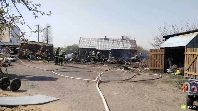 Tczew - Wielki pożar stodoły, płoną sąsiednie budynki