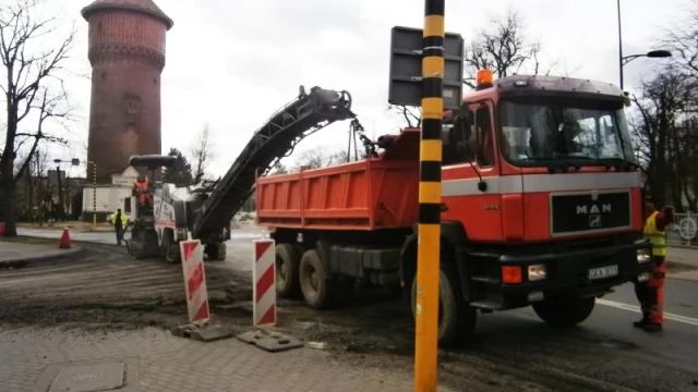 Tczew - Budowa ronda przy wieży ciśnień. Ruszyły prace