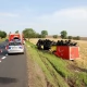 Tczew - Dachowanie samochodu ciężarowego MAN z przyczepą