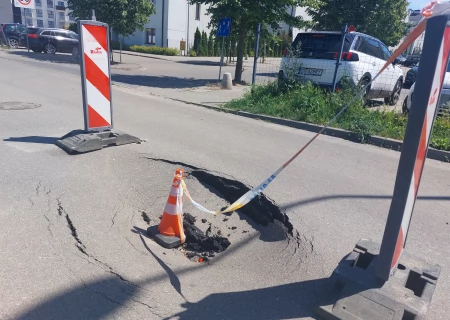 Tczew - Rokitki. Na Tczewskiej zapada się jezdnia