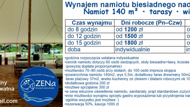 Tczew - Namiot Biesiadny ZENa nad stawem bankietowy