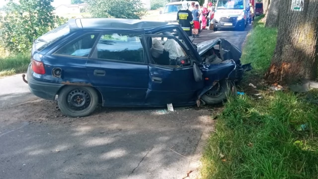 Tczew - Auto wjechało w drzewo - poszkodowane 4-letnie dziecko