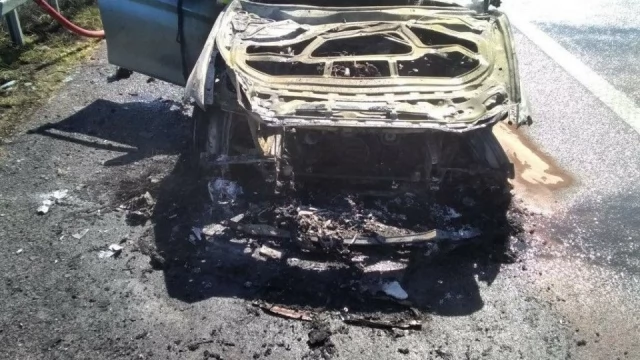 Tczew - Płonące BMW na A1. Utrudnienia w kierunku Gdańska