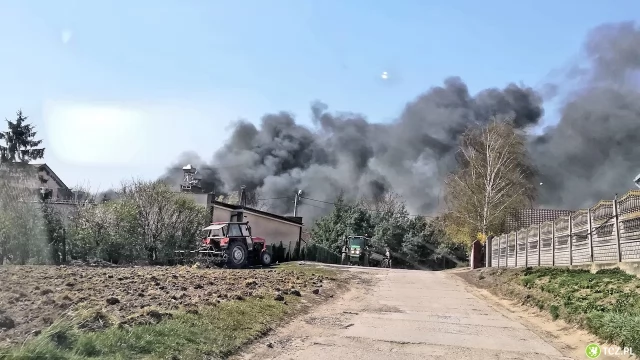 Tczew - Wielki pożar stodoły, płoną sąsiednie budynki