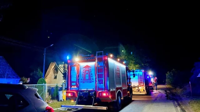 Tczew - Nocny pożar domu w Gniewie