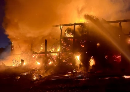 Tczew - 11 zastępów straży gasiło pożar w Wielkich Walichnowach