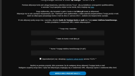 Tczew - Wymagana aktywacja konta e-mail w systemie "poczta.tcz.pl"