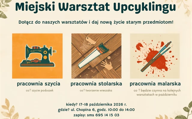 Tczew - Miejski Warsztat Upcyklingu zaprasza na warsztaty