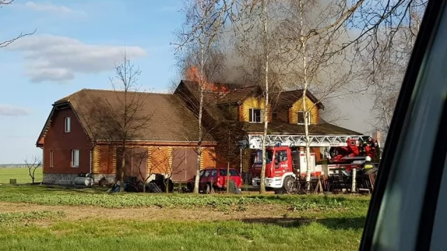 Tczew - Pożar domu w Kolniku