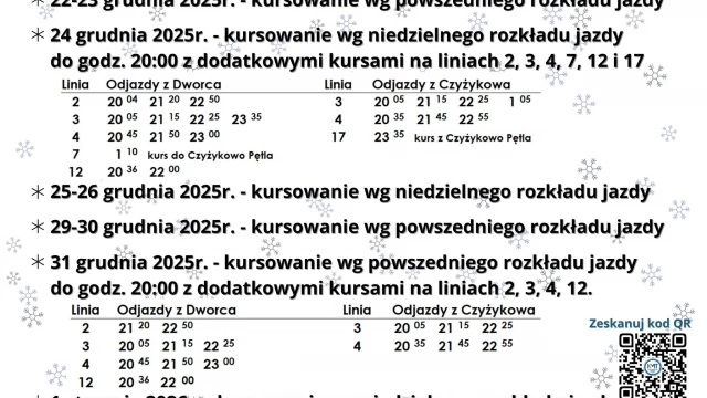 Tczew - Tak pojadą autobusy w okresie świąteczno-noworocznym