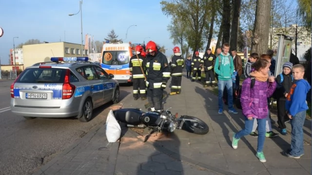 Tczew - Wypadek na Armii Krajowej. Ranny motocyklista