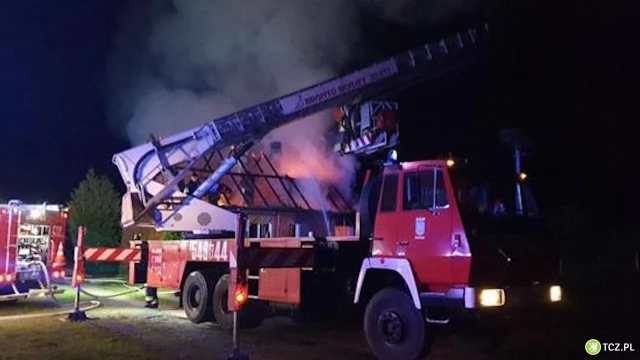 Tczew - 14 zastępów straży gasiło pożar w Brodach Pomorskich