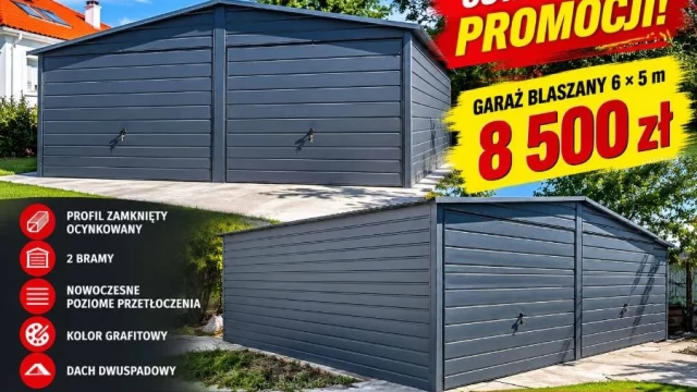 Tczew - Garaż Blaszany 6x5 antracytowy 1szt W okazyjnej Ce
