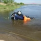 Tczew - Opalenie. O krok od tragedii - auto wylądowało w Wiśle