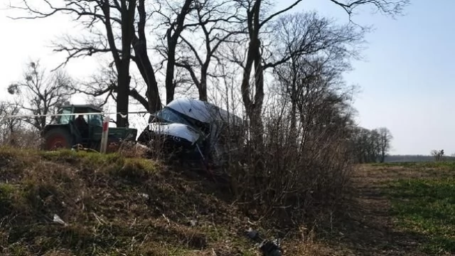 Tczew - Bus wjechał w drzewo. Osiem osób rannych, na miejscu LPR