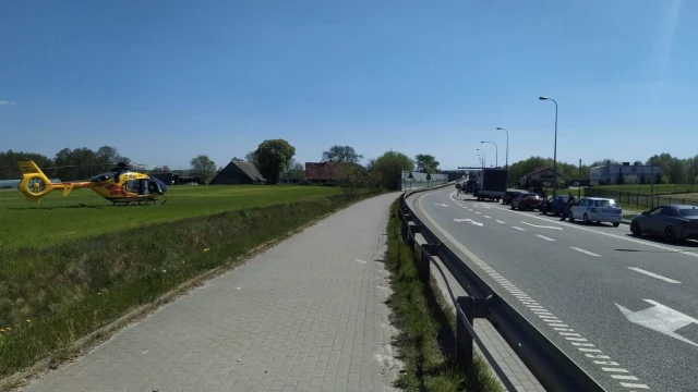 Tczew - Poważny wypadek z udziałem ciężarówek, na miejsce leci LPR