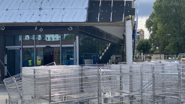 Tczew - Zawaliła się część nowo budowanego marketu Aldi