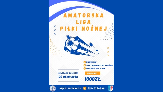 Tczew - Zapisy do Amatorskiej Ligi Piłki Nożnej nadal otwarte. Dołącz do rywalizacji!