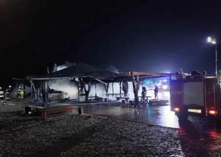 Tczew - Pożar wiaty i wypadek ciężarówki