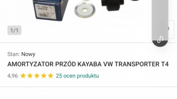 Tczew - Sprzedam amortyzator przedni olejowy vw bus transp