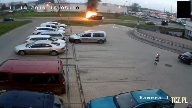 Tczew - Pożar samochodu na ulicy Kilińskiego