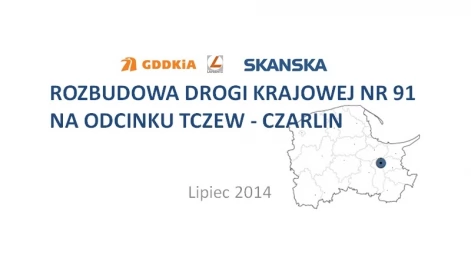 Tczew - Harmonogram robót. Rozbudowa DK91 na odcinku Tczew - Czarlin