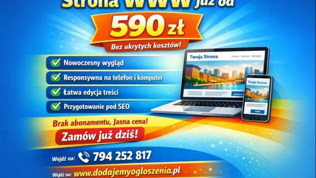 Tczew - Strona internetowa już od 590 zł - BEZ PRZEPŁACANIA! + DODAWANIE OGŁOSZEŃ