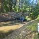 Tczew - Pelplin. Auto w rzece
